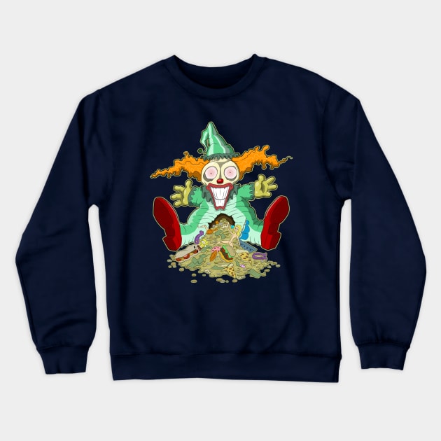 dicky the clown Crewneck Sweatshirt by bobgoodallart